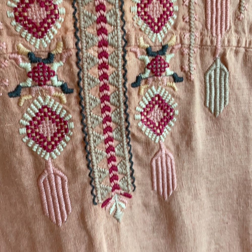 ⭐️NWT!⭐️Johnny Was Sabriya Boho Embroidered Peach Linen Drape Top Sz S $250 Rtl - Picture 13 of 15